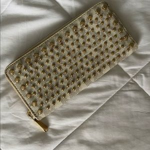 Michael Kors Gold Studded Ivory Wallet